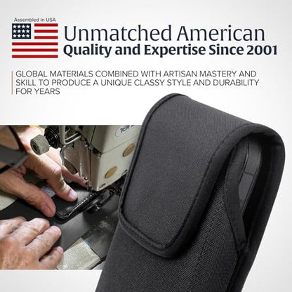 Turtleback Belt Clip for iPhone 16 Pro Max, 15 Pro Max, 14 Pro Max -Large- Fits w/Defender Bulky Style Cases - Premium Black Nylon, Vertical Belt Holder, Magnetic Closure HD Rotating Belt Clip - color: Vertical - Nylon w/ HD Clip, size: Large