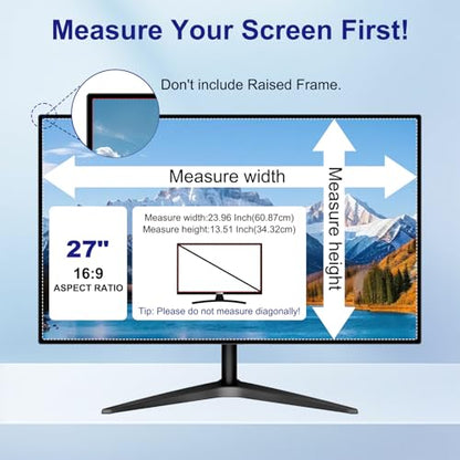 27 Inch Privacy Screen for Computer Monitor 16:9 Aspect Ratio - size: For Laptop 27 Inch 16:9-2Pack