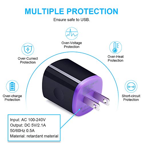 C Phone Wall Charger for Samsung Galaxy Note 10 Lite/Plus/9/20 S26 S25 S24 - color: Black Purple