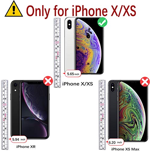 MONASAY Wallet Case for iPhone X/Xs with 3 Card Holders - Pinksand | Kickstand,RFID Blocking,6.6 feet of shock absorption,PU Leather,Strong Magnetic Closure,Fits 5.8 inch ONLY,screen Protector - color: Pinksand