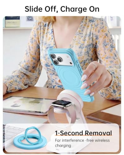 SYNCWIRE for MagSafe Phone Grip, Magnetic Phone Ring Holder - color: Light Blue