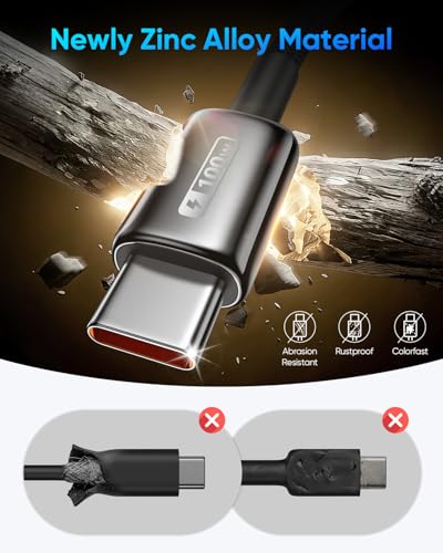 SUNGUY 100W USB C Cable 3.3FT 2Pack, 5A USB C Cable with E-Marker Chip - size: 3.3FT