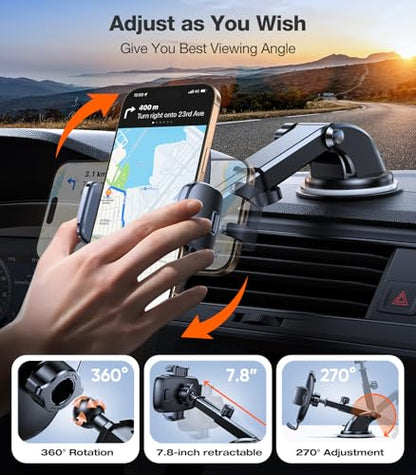 TORRAS 96+LBS Strongest Suction & Military-Grade Universal Car Phone Mount - color: Gray