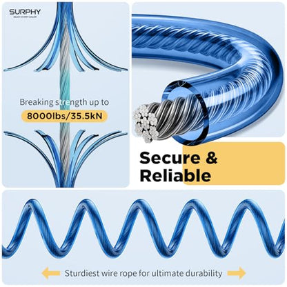 SURPHY Anti Theft Phone Strap, Phone Lanyard, Sturdy Steel Wire Keychain - color: P1- Blue
