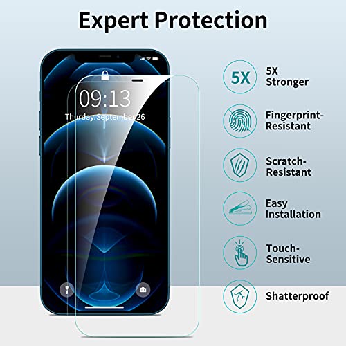 ImpactStrong 3-Pack Shatterproof Tempered Glass Screen Protector for iPhone 12 Mini [Easy Installation Frame] [Bubble Free] [9H Hardness] [Full Coverage] Case Friendly, 5.4 Inch - size: iPhone 12 Mini