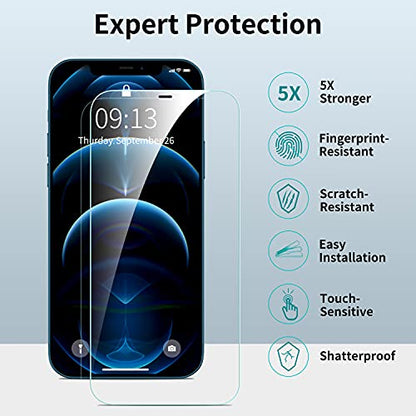 ImpactStrong 3-Pack Shatterproof Tempered Glass Screen Protector for iPhone 12 Mini [Easy Installation Frame] [Bubble Free] [9H Hardness] [Full Coverage] Case Friendly, 5.4 Inch - size: iPhone 12 Mini