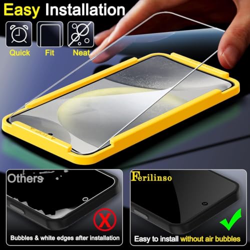 Ferilinso Screen Protector for Samsung Galaxy S24, Tempered Glass - size: Samsung Galaxy S24 6.2 INCH