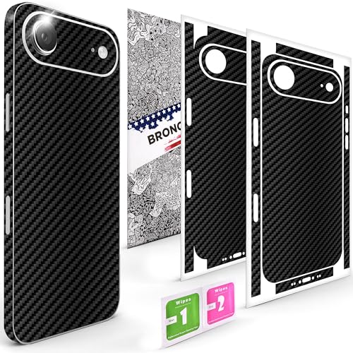 2Pcs Skin Wrap Compatible for iPhone 17 Air – Slim Decal Vinyl Protective Film for Sides & Back – Sleek Fit, Premium Look – Compatible with All iPhone 17 Air Cases - Carbon - color: Carbon