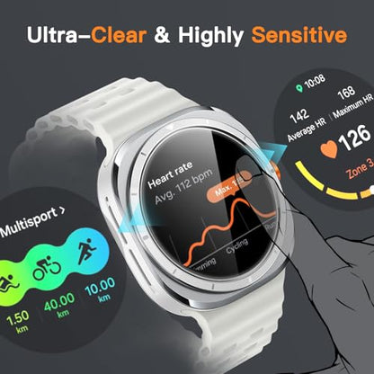 JETech Screen Protector for Galaxy Watch Ultra/6 Classic 47mm, 3-Pack | Tempered Glass Protection, HD Clear, Anti-Scratch Design - size: Galaxy Watch Ultra/6 Classic 47mm