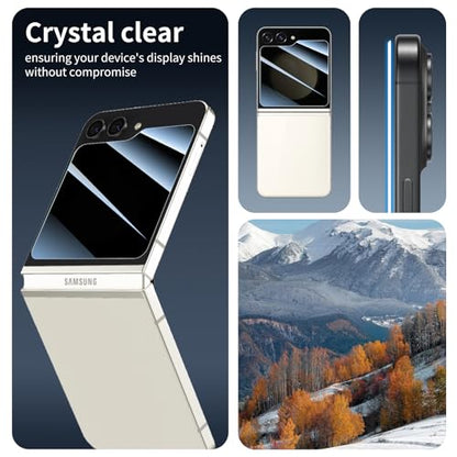 Privacy Screen & Camera Lens Protector for Samsung Galaxy Z Flip5, Double Shatterproof Anti-Spy Tempered Glass, Private Black Protection, 9H Hardness Anti-Scratch Case-Friendly, 3 Pack Each - color: Flip5 Black