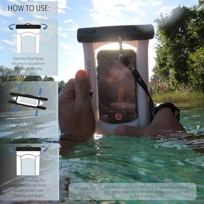 geckobrands Float Phone Dry Bag with Arm Band - Floating Watertight Dry Bag Phone Pouch, Fits Most iPhone and Samsung Galaxy Models Green - color: Green