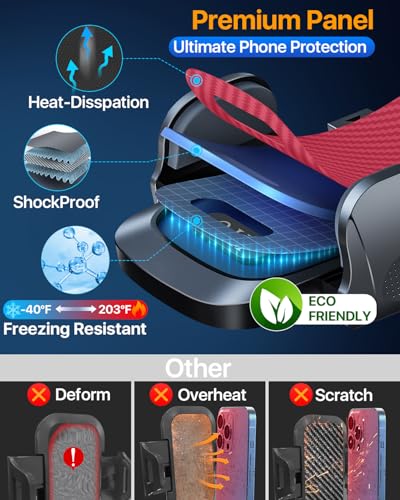 HTU 2026 Ultimate Best【True Military-Grade & Safety Cert】 Car Phone Holder - color: Red