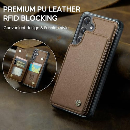 Kowauri for Samsung Galaxy S23 FE Case, PU Leather Wallet Case for Women Men with RFID Blocking Card Holder Slot Magnetic Closure Shockproof Protective Phone Cover for Samsung Galaxy S23 FE,Brown - color: Brown