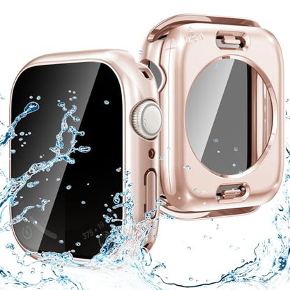 Goton Privacy Waterproof Case for Apple Watch 40mm Series 6/5/4/SE - color: Rose Gold, size: 40mm