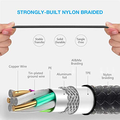 Multi Charging Cable, 3 in 1 USB Cable, Black - color: Black
