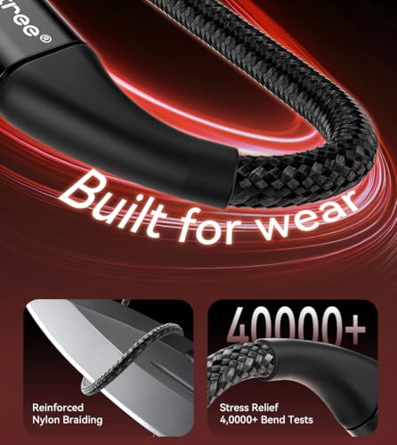 USB C Cable, 4Ft 2-Pack Woven 60W Type-C Fast Charge for iPhone & CarPlay