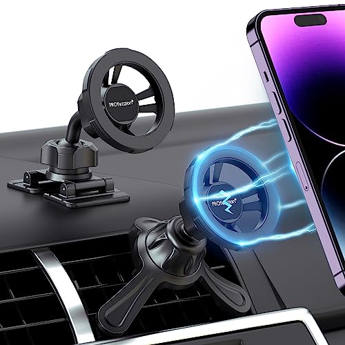 PROfezzion Deluxe Premium Metal Magnetic Car Mount Phone Holder for MagSafe