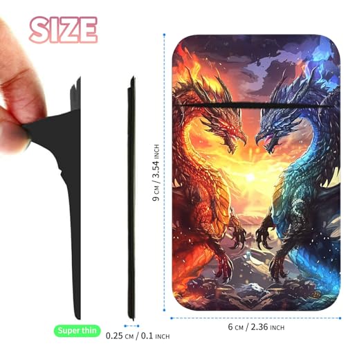 Phone Credit Card Holder Stick on, Phone Case Wallet, Cell Phone Pocket Self Adhesive Stretchy Lycra Stick on Wallet ID Credit Card Case Pouch Sleeve for All Smartphones, Blue Red Dragon - color: Phone Case Wallet-603