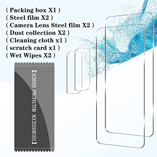 BIGFACE Galaxy S22 Plus Tempered Glass Screen Protector, 2 Pack, Anti-Scratch, Ultrasonic Fingerprint Unlock, Case Friendly, 9H Hardness - size: Galaxy S22 Plus(6.6")