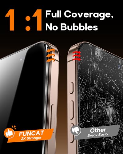2 Pack for iPhone 15 Pro Max Privacy Screen Protector Tempered Glass:9H+ Durable, Auto Positioning, Bubble Free, High Definition, Easy Installation
