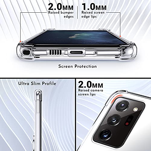 Shields Up for Samsung Galaxy Note 20 Case, Minimalist Wallet Case with Card Holder [3 Cards] & Ring Stand, [Drop Protection] Slim Protective Cover for Samsung Note 20 5G - Clear | Minimalist Wallet Case, 3 Card Slots, 360° Rotation Ring Stand/Kickstand,