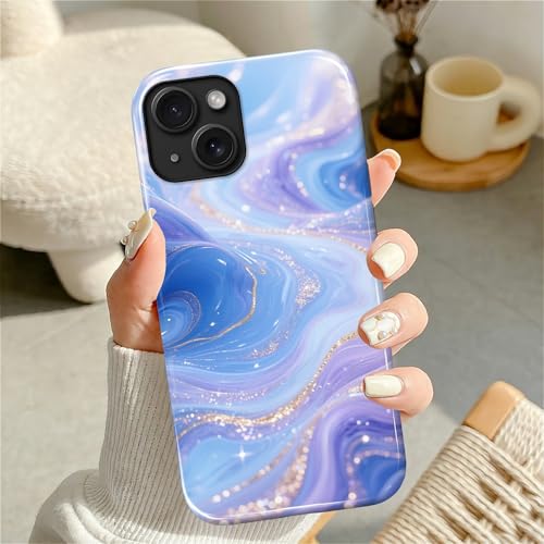 Case for iPhone 13 iPhone 14, Shockproof Hybrid Protective Phone Case, Dual-Layer Drop Protection Anti-Scratch, Blue Purple Fluid - color: Blue Purple Fluid, size: iPhone 13 14