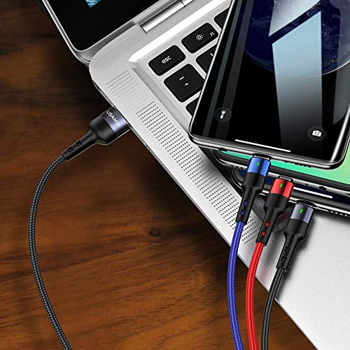 USAMS Multi USB Cable 1ft 2Pack Short 3 in 1 Charging Cable - size: 1FT