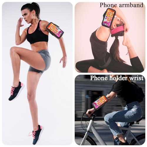Phone Holder for Running, Walking, and Workout - Adjustable Arm Band Armband for iPhone and Cell Phones - Clear Crossbody Phone Pouch Purse with Strap for Women Men