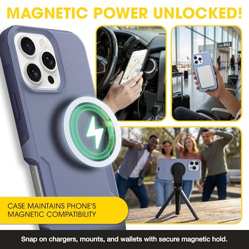 OtterBox iPhone 16 Pro Max – Commuter Series MagSafe Case - Denver Dusk | 3X Military Drop Protection - Dual-Layer Design - Pocket-Friendly - Raised Edges - Port Covers - Non-Retail Packaging - color: Denver Dusk Purple