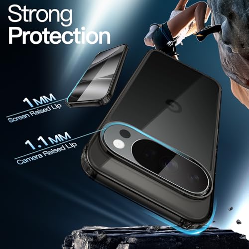 JETech Case for Google Pixel 10 Pro XL, Anti-Yellowing, Obsidian Black | Shockproof Protection, Scratch Resistant Hard PC Back, Durable Transparent TPU Bumper - color: Black, size: Pixel 10 Pro XL