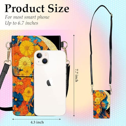 Small Crossbody Bags for Women Touchscreen Cell Phone Bag Cross Body Purses with adjustable Strap,Gifts For Teenage Girls - color: Florals Girl