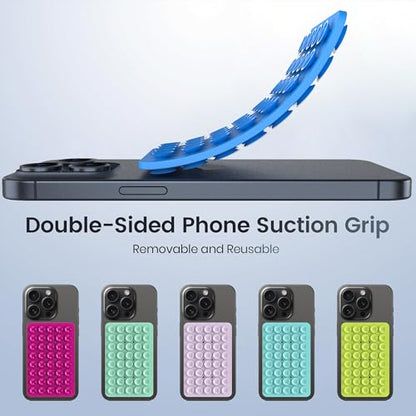 Double Sided Silicone Suction Phone Holder Mount, Silicon Accessory for iPhone and Android, Hands-Free Mirror Shower Phone Holder, TikTok Videos and Selfies (Combo E) - color: Combo E