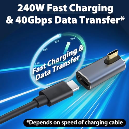 Cyberguys! USB C Right Angle Adapter PD 240W for Thunderbolt 4/3, 2-Pack - style: Angle-Vertical