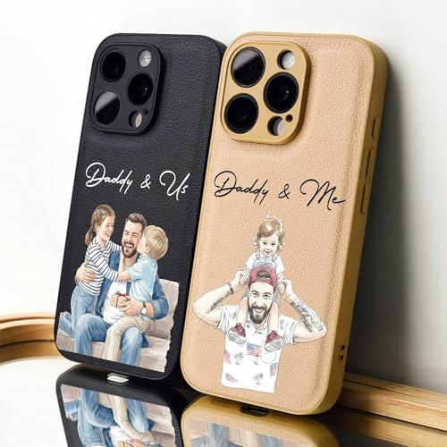 Just A Dad & His Kids Watercolor Style for Dad, Husband - Personalized Phone Case Custom Picture Cover