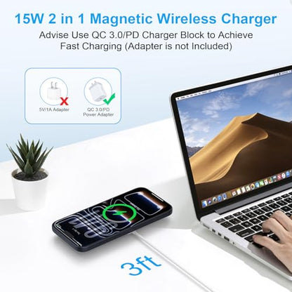 Magnetic Charger Wireless Fast Charging Pad for Samsung Galaxy Z Flip/Fold8 - color: White