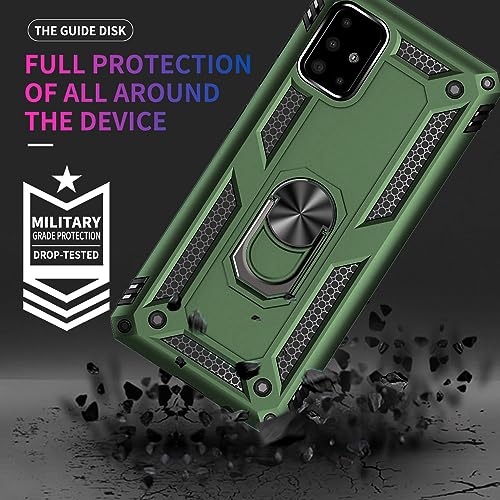 Samsung A71 5G Case, A71 5G Phone Case with Screen Protector, Military Grade Protective Cases with Ring for Samsung Galaxy A71 5G (Military Green) - color: Military Green galaxy a71 5g phone case