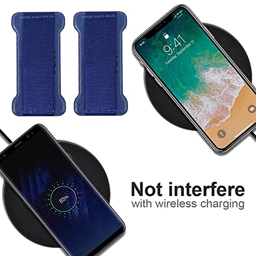 Phone Grip Holder for Hand, Universal Finger Strap Phone Holder, Finger Selfie Grip Compatible with Most Smartphones (Blue) - 2Pack - color: Blue
