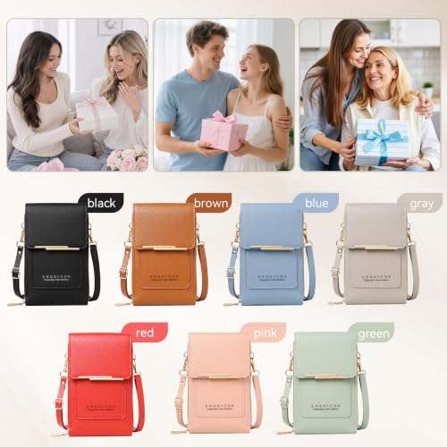 Women's Touch Screen Mobile Phone Messenger Bag, 2026 Anti Touchscreen Crossbody Phone Purse for Women,Anti-Theft Leather Bag - color: Red