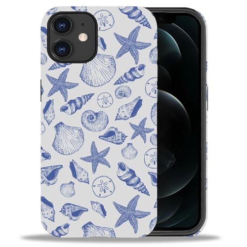 DAIZAG Compatible with iPhone 11 Case,Blue Seashell Star Full Pattern Plastic Soft TPU,Double Protection Corner Case for iPhone 11 - color: Blue Seashell Star, size: iPhone 11
