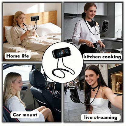 Lazy Phone Holder, 27.6" Flexible Arm Phone Mount, Black