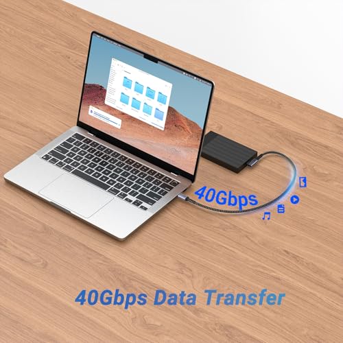 USB 4 Cable Right Angle 1FT 2 Packs, 240W, 40Gbps, 8K Video Monitor - size: 240w - 1ft, 1ft