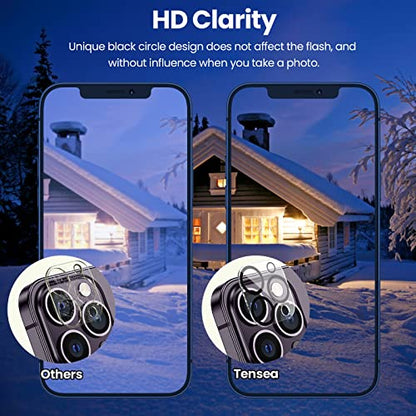 Tensea [3Pcs] for iPhone 14 Pro / 14 Pro Max Camera Screen Protector, Tempered Glass Film Camera Cover Lens Protector, Full Edge to Edge, HD Clear, Case Friendly for iPhone 14Pro 6.1"/ 14 ProMax 6.7" - size: for iPhone 14 Pro/14 Pro Max