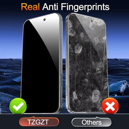 TZGZT Privacy Screen Protectors for iPhone 17 Pro Max, Tempered Glass, HD - color: iPhone 17 Pro Max-3Pack-Black
