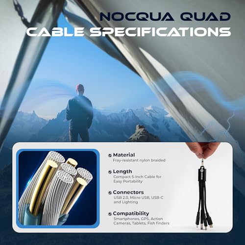 Nocqua 4-in-1 Multi Charging Cable - 5” USB C Fast Charging Cables