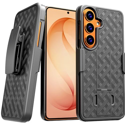 Designed for Samsung Galaxy S26 Plus Case with Belt Clip Holster | Rugged Holster & Protective Phone Case Combo with Anti-Slip Texture - Black - style: Samsung Galaxy S26 Plus