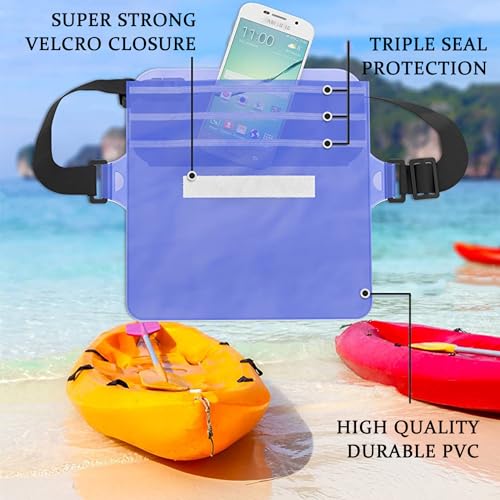 CADONO 2-Pack Waterproof Pouch with Adjustable Waist Strap | Screen Touch Sensitive Dry Bag, Keep Your Phone and Valuables Dry, Perfect for Swimming Kayaking Boating Fishing Beach Diving - color: Black