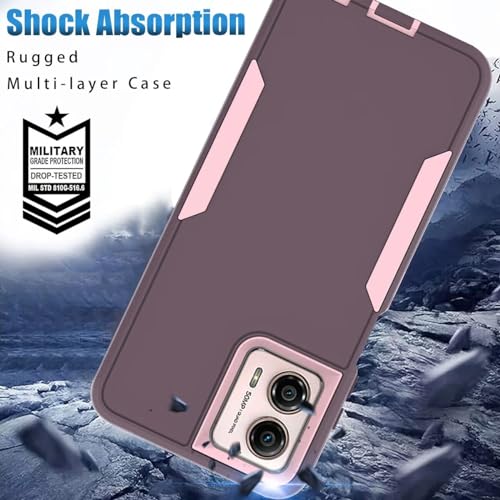 Case for Moto G Power 2023/Motorola G Power 5G 2023 with Tempered Glass Screen Protector, Rugged Dual Layer Magnetic Car Mount Protective Cover for Motorola Moto G Power 5G 2023 Purple Pink
