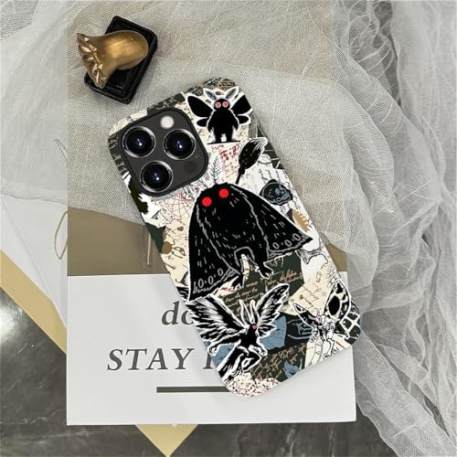 Case for iPhone 14 Pro, Dual Layer Phone Cover, Mothman Collage | Shockproof Hybrid Phone Case, Soft TPU and Hard PC, Durable Anti-Scratch Protection - color: Mothman Collage, size: Iphone 14 Pro
