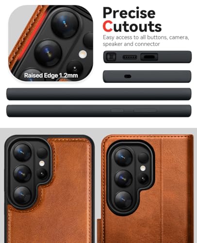 OCASE for Samsung Galaxy S26 Ultra Detachable Wallet Case with Card Holder, [2 in 1] PU Leather Flip Folio Case with RFID Blocking Stand Wrist Strap Shockproof Phone Cover 2026, Brown - color: Brown, size: Samsung Galaxy S26 Ultra