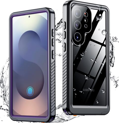 SPIDERCASE Upgraded for Samsung Galaxy S25 Ultra Case Waterproof,Built-in Screen & Camera Lens Protector[IP68 Underwater] [Military Grade Shockproof] Full Body Protection Phone Case,Purple/Clear - color: Purple, size: Samsung Galaxy S25 Ultra